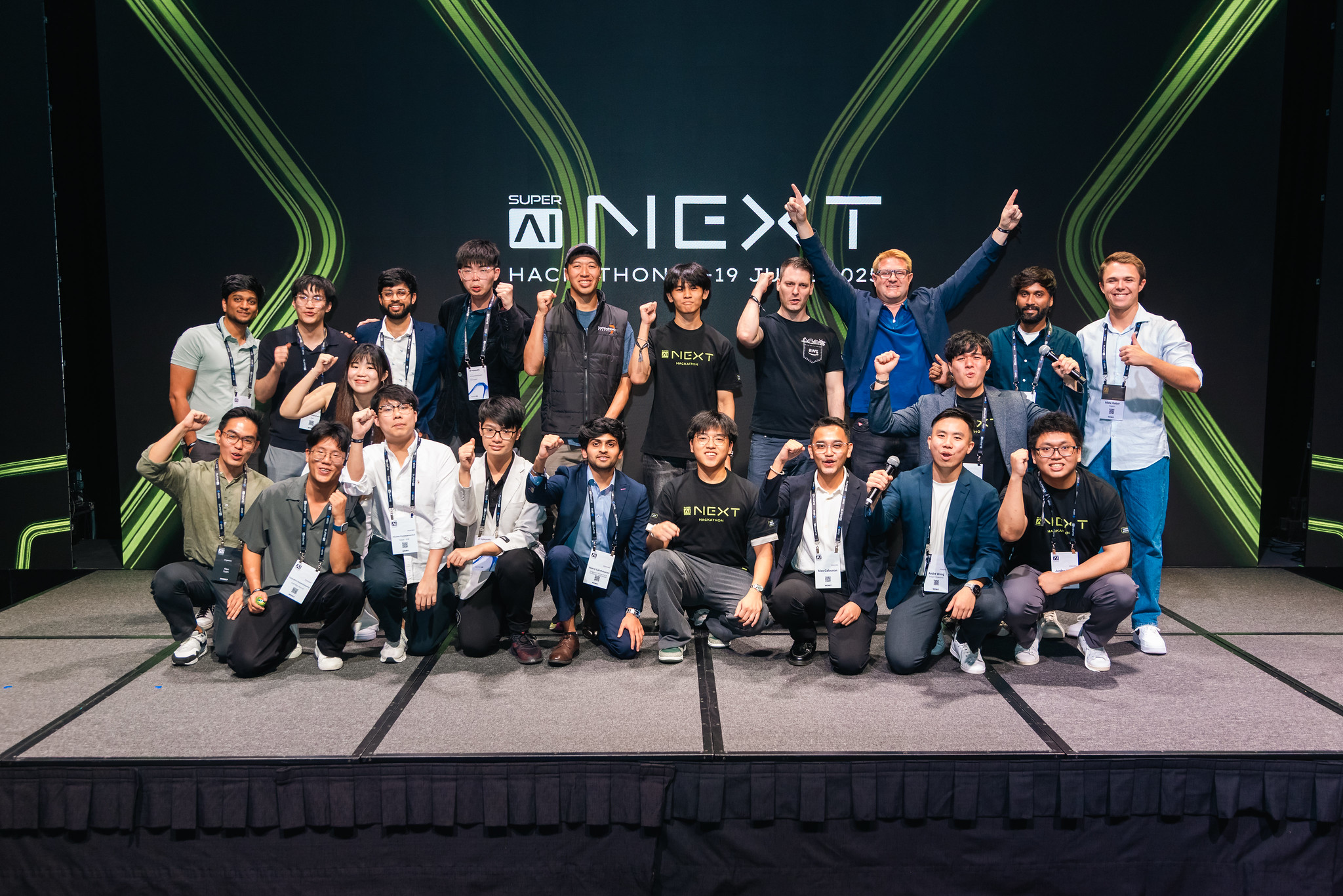 Identity design for NEXT, the SuperAI hackathon. A sub-brand built to energize the developer community.